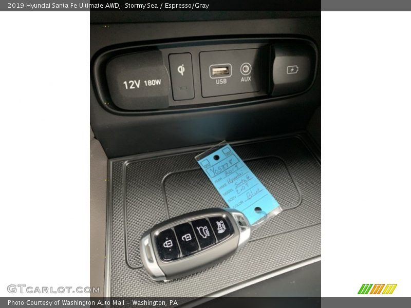 Stormy Sea / Espresso/Gray 2019 Hyundai Santa Fe Ultimate AWD