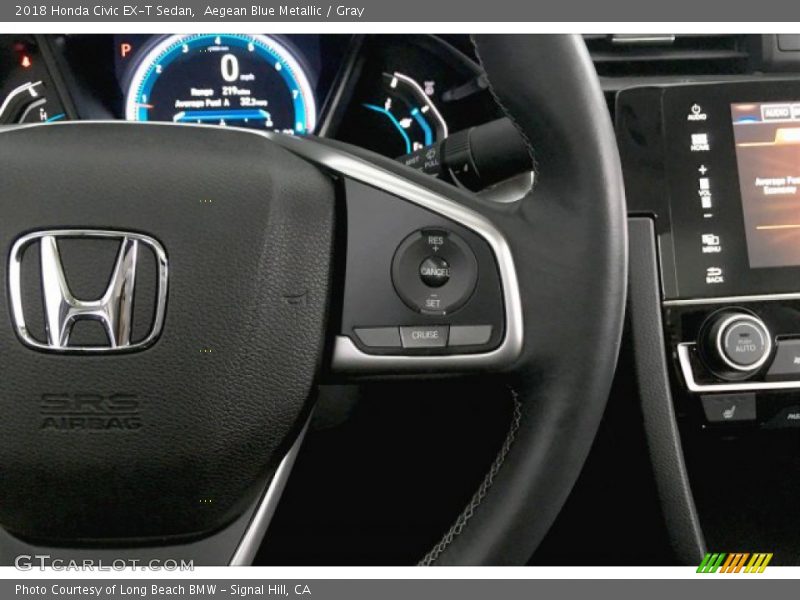 Aegean Blue Metallic / Gray 2018 Honda Civic EX-T Sedan