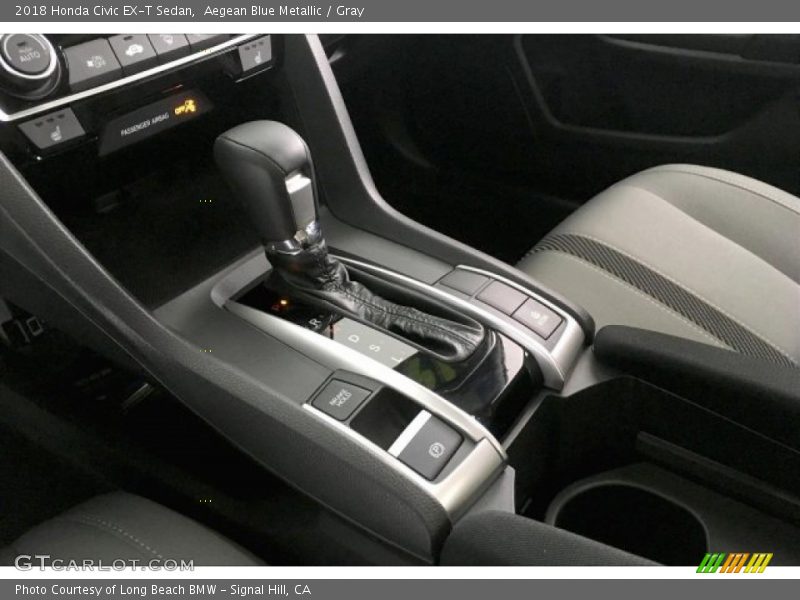 Aegean Blue Metallic / Gray 2018 Honda Civic EX-T Sedan