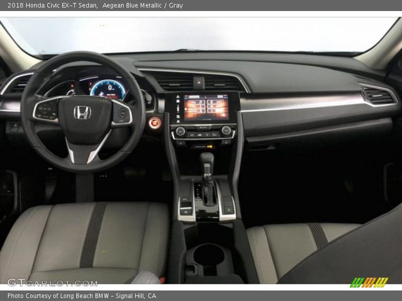 Aegean Blue Metallic / Gray 2018 Honda Civic EX-T Sedan