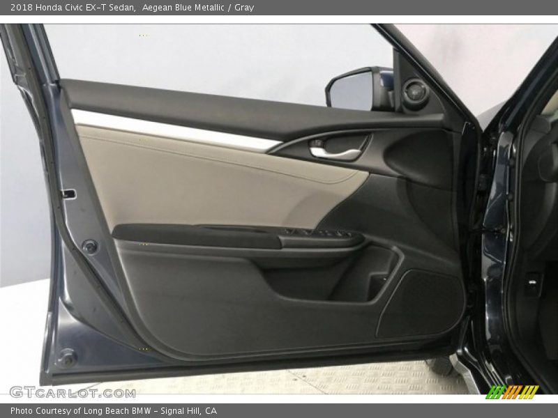 Aegean Blue Metallic / Gray 2018 Honda Civic EX-T Sedan