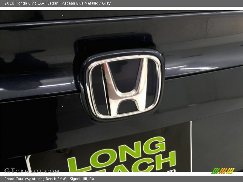 Aegean Blue Metallic / Gray 2018 Honda Civic EX-T Sedan