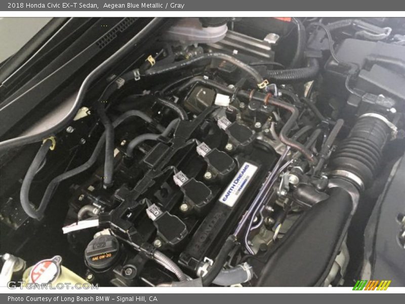Aegean Blue Metallic / Gray 2018 Honda Civic EX-T Sedan