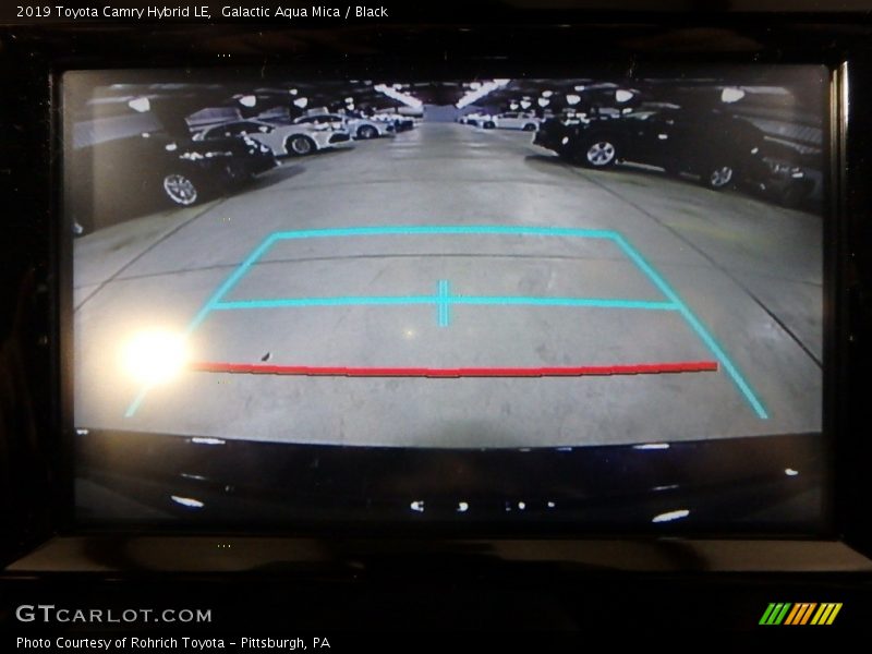 Galactic Aqua Mica / Black 2019 Toyota Camry Hybrid LE