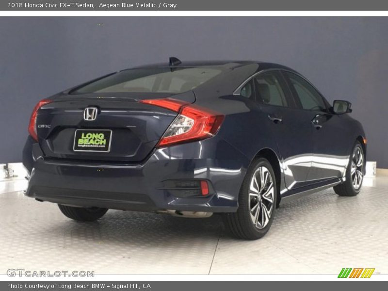 Aegean Blue Metallic / Gray 2018 Honda Civic EX-T Sedan