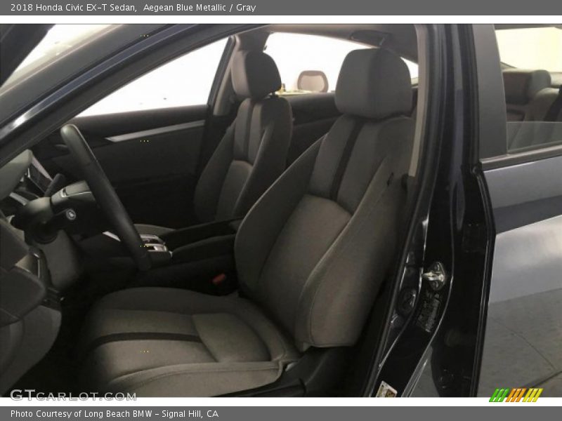 Aegean Blue Metallic / Gray 2018 Honda Civic EX-T Sedan