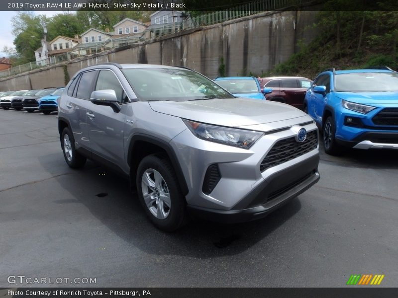 Silver Sky Metallic / Black 2019 Toyota RAV4 LE AWD Hybrid