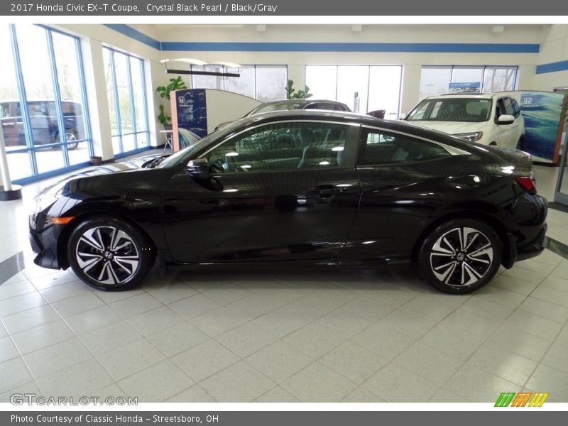 Crystal Black Pearl / Black/Gray 2017 Honda Civic EX-T Coupe