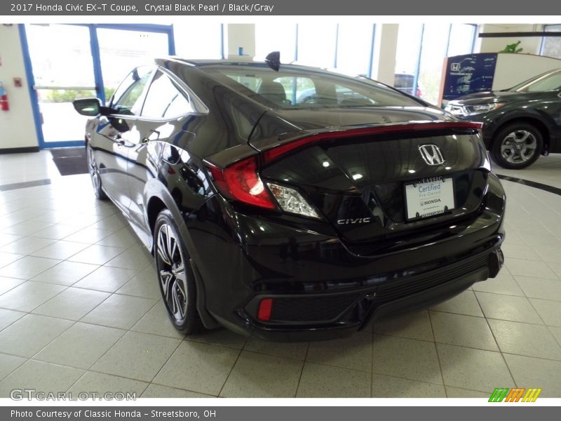 Crystal Black Pearl / Black/Gray 2017 Honda Civic EX-T Coupe