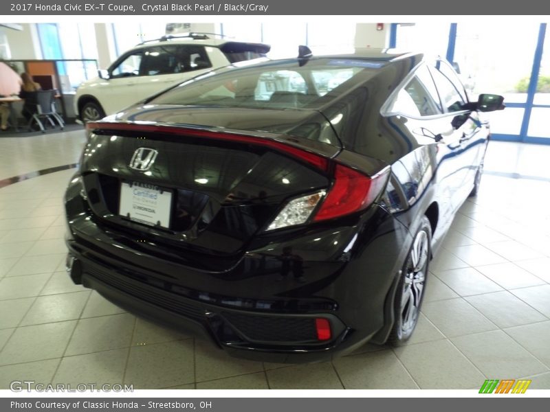 Crystal Black Pearl / Black/Gray 2017 Honda Civic EX-T Coupe