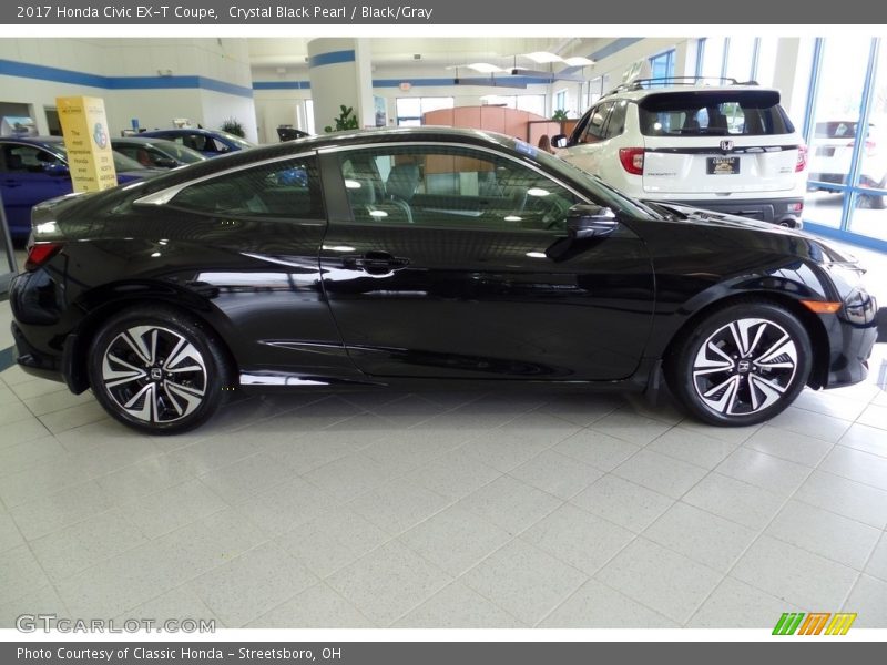 Crystal Black Pearl / Black/Gray 2017 Honda Civic EX-T Coupe