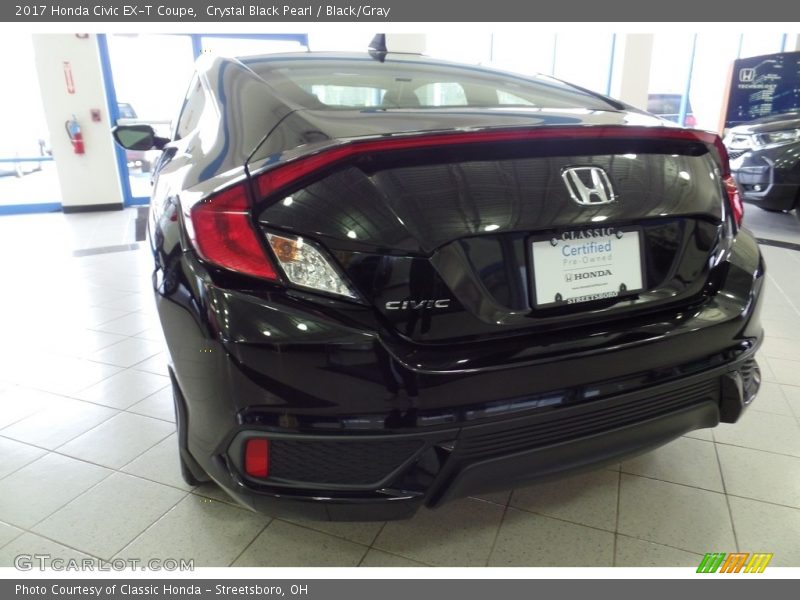 Crystal Black Pearl / Black/Gray 2017 Honda Civic EX-T Coupe