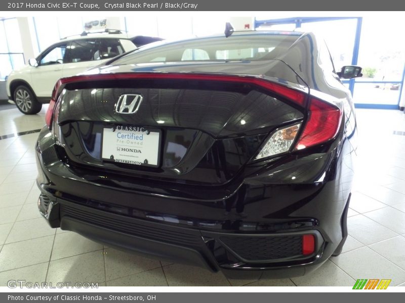 Crystal Black Pearl / Black/Gray 2017 Honda Civic EX-T Coupe