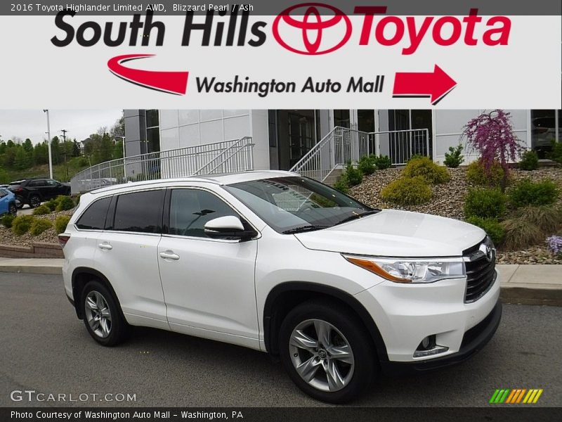 Blizzard Pearl / Ash 2016 Toyota Highlander Limited AWD