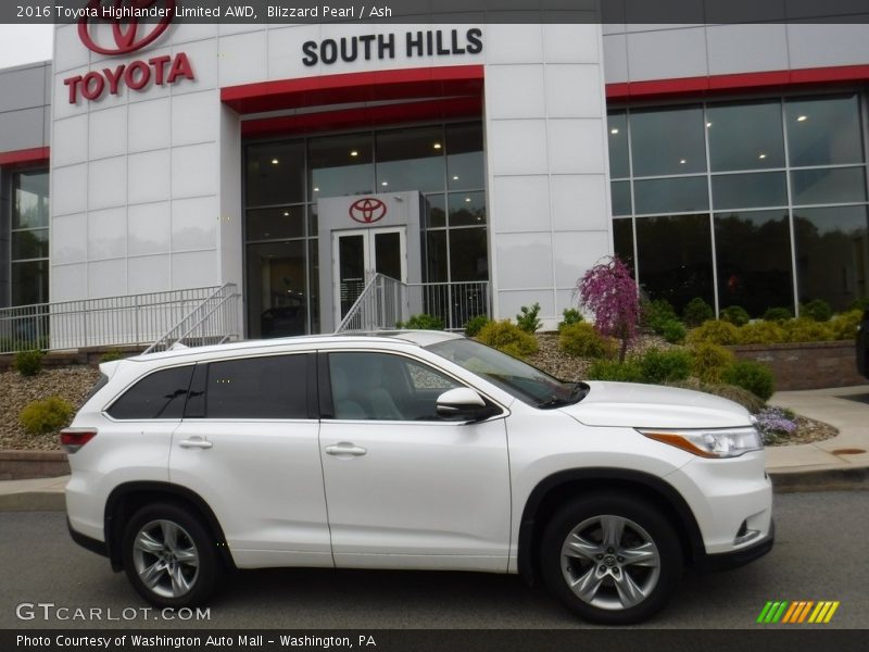 Blizzard Pearl / Ash 2016 Toyota Highlander Limited AWD