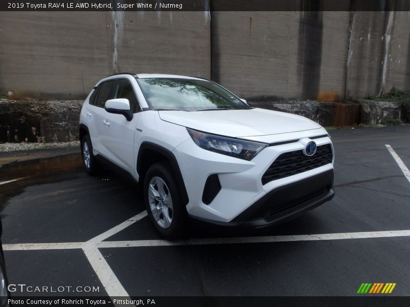 Super White / Nutmeg 2019 Toyota RAV4 LE AWD Hybrid