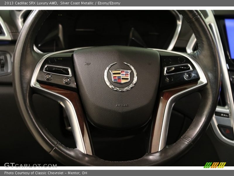 Silver Coast Metallic / Ebony/Ebony 2013 Cadillac SRX Luxury AWD