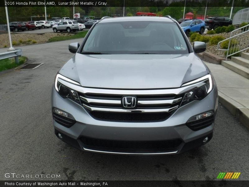 Lunar Silver Metallic / Gray 2016 Honda Pilot Elite AWD