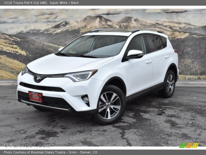 Super White / Black 2018 Toyota RAV4 XLE AWD