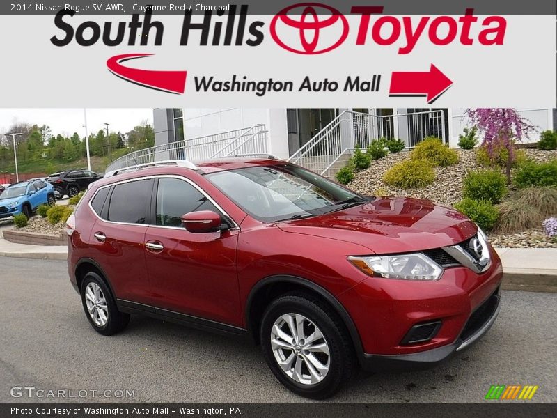 Cayenne Red / Charcoal 2014 Nissan Rogue SV AWD