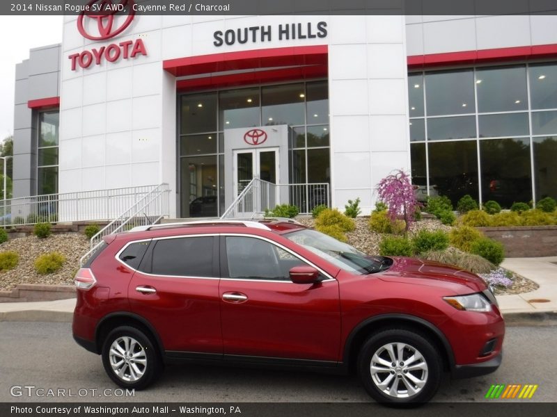 Cayenne Red / Charcoal 2014 Nissan Rogue SV AWD
