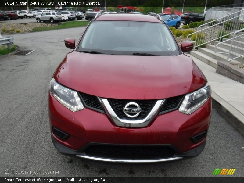 Cayenne Red / Charcoal 2014 Nissan Rogue SV AWD