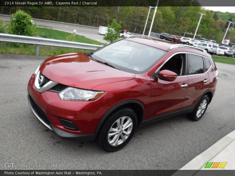 Cayenne Red / Charcoal 2014 Nissan Rogue SV AWD