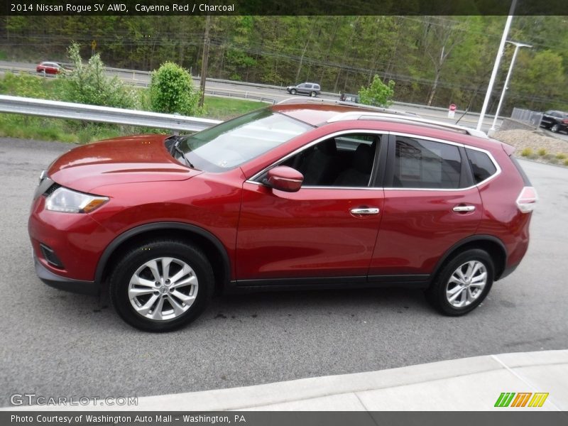 Cayenne Red / Charcoal 2014 Nissan Rogue SV AWD