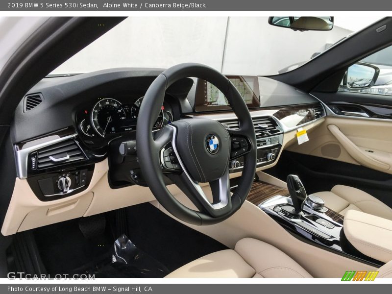 Alpine White / Canberra Beige/Black 2019 BMW 5 Series 530i Sedan