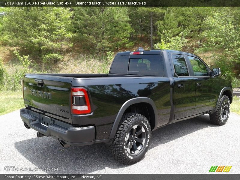 Diamond Black Crystal Pearl / Black/Red 2019 Ram 1500 Rebel Quad Cab 4x4