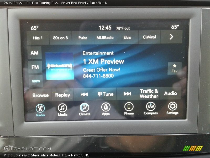 Velvet Red Pearl / Black/Black 2019 Chrysler Pacifica Touring Plus
