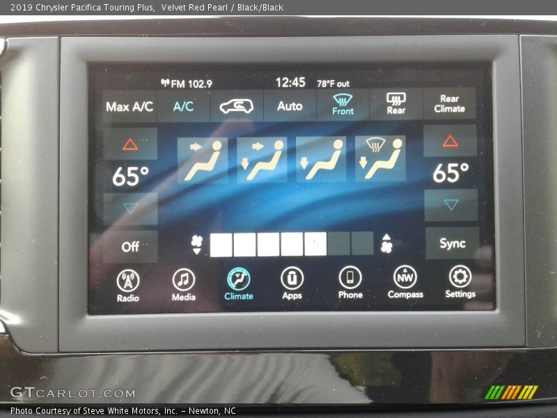 Velvet Red Pearl / Black/Black 2019 Chrysler Pacifica Touring Plus