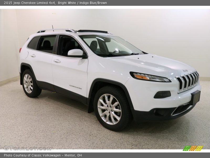 Bright White / Indigo Blue/Brown 2015 Jeep Cherokee Limited 4x4