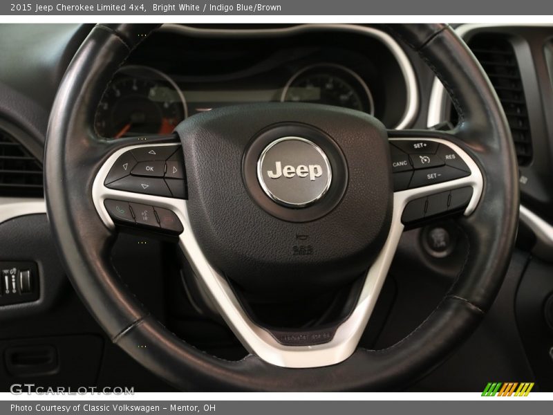 Bright White / Indigo Blue/Brown 2015 Jeep Cherokee Limited 4x4
