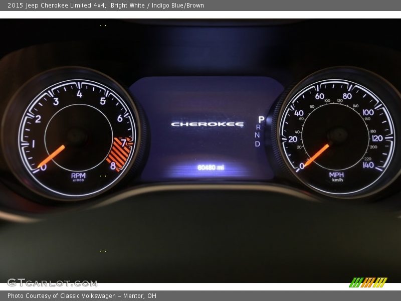 Bright White / Indigo Blue/Brown 2015 Jeep Cherokee Limited 4x4