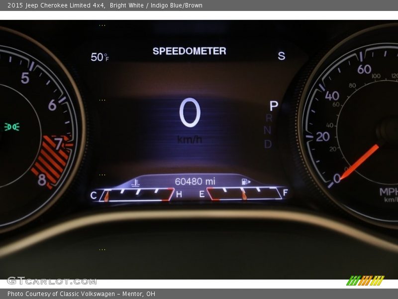 Bright White / Indigo Blue/Brown 2015 Jeep Cherokee Limited 4x4
