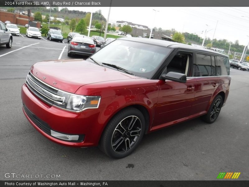 Ruby Red / Charcoal Black 2014 Ford Flex SEL AWD