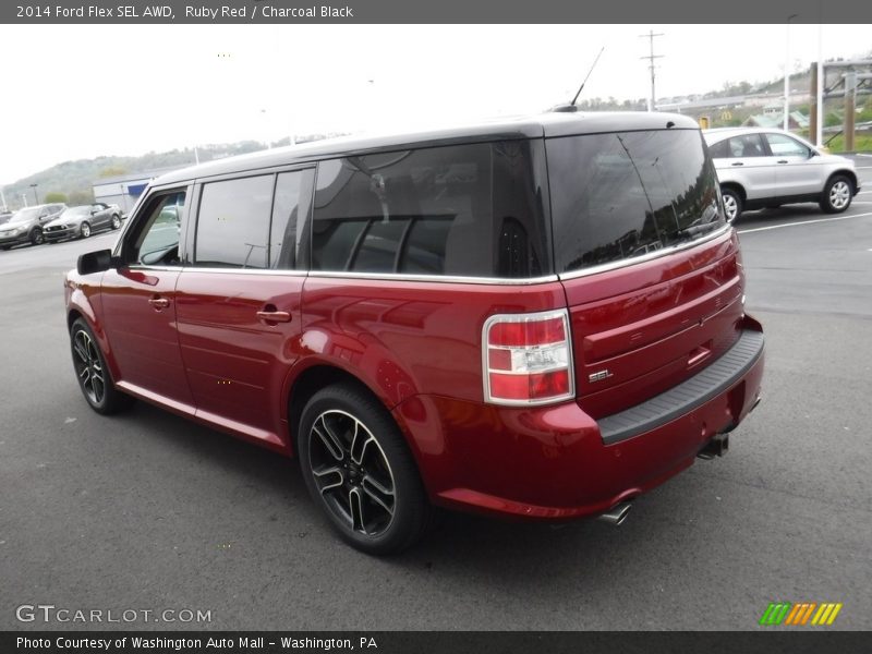 Ruby Red / Charcoal Black 2014 Ford Flex SEL AWD