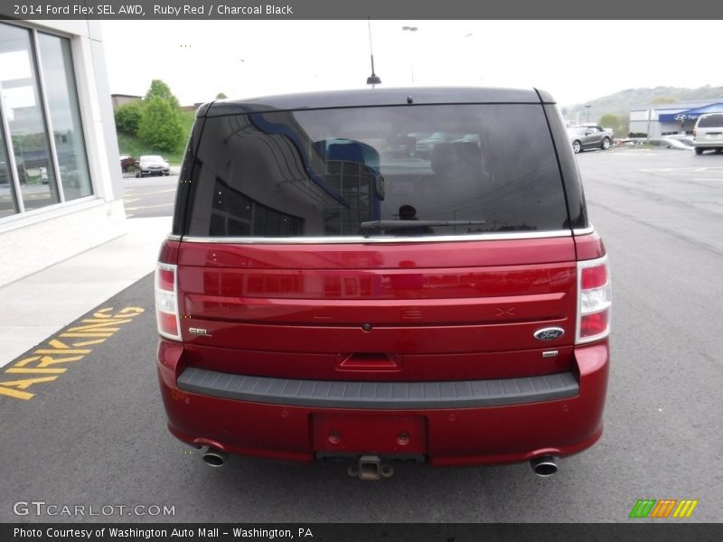 Ruby Red / Charcoal Black 2014 Ford Flex SEL AWD