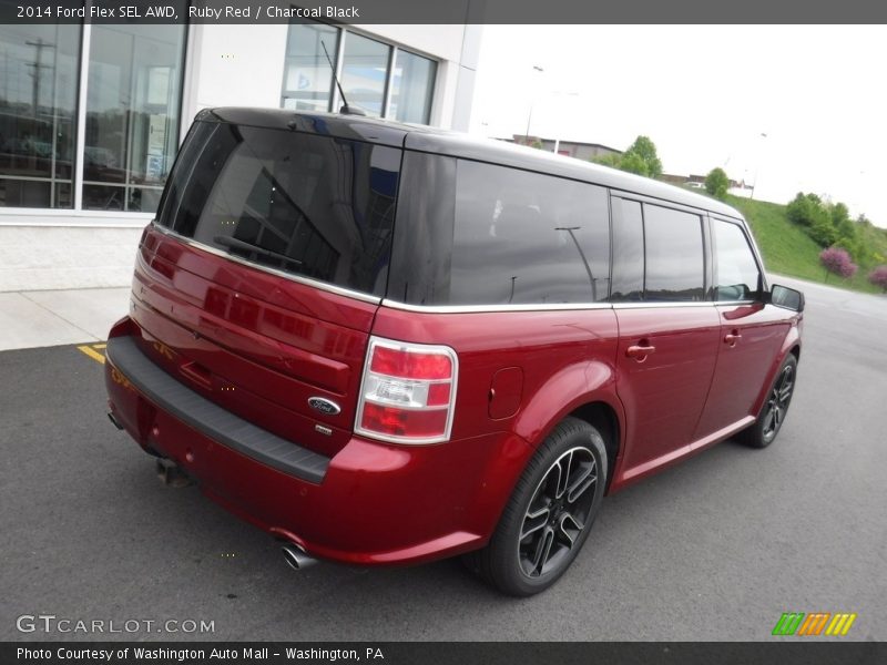 Ruby Red / Charcoal Black 2014 Ford Flex SEL AWD