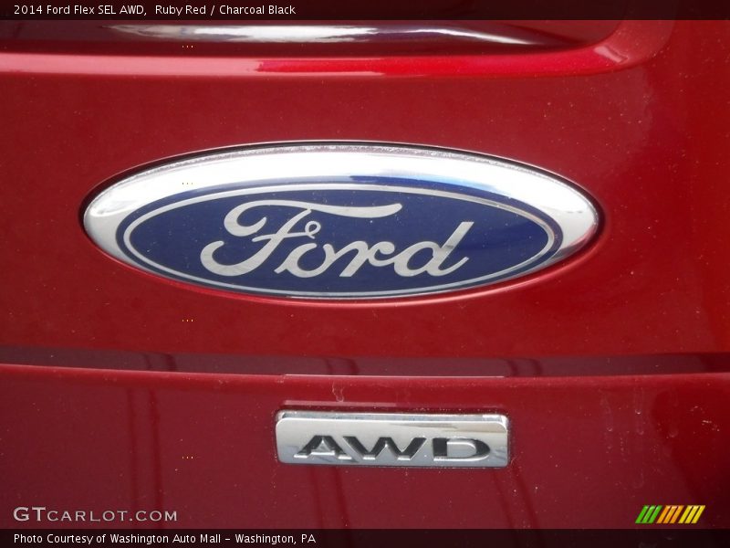 Ruby Red / Charcoal Black 2014 Ford Flex SEL AWD