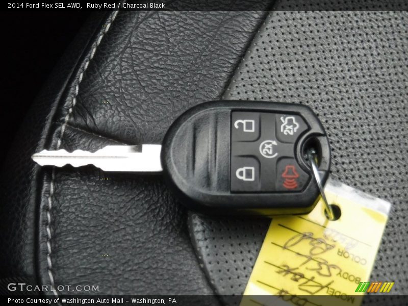 Ruby Red / Charcoal Black 2014 Ford Flex SEL AWD