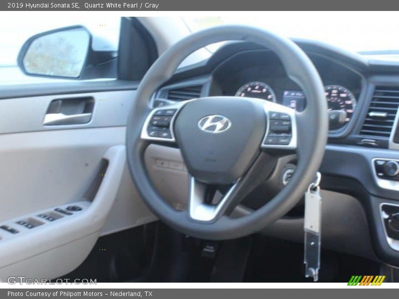 Quartz White Pearl / Gray 2019 Hyundai Sonata SE