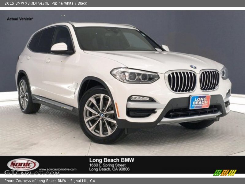 Alpine White / Black 2019 BMW X3 sDrive30i