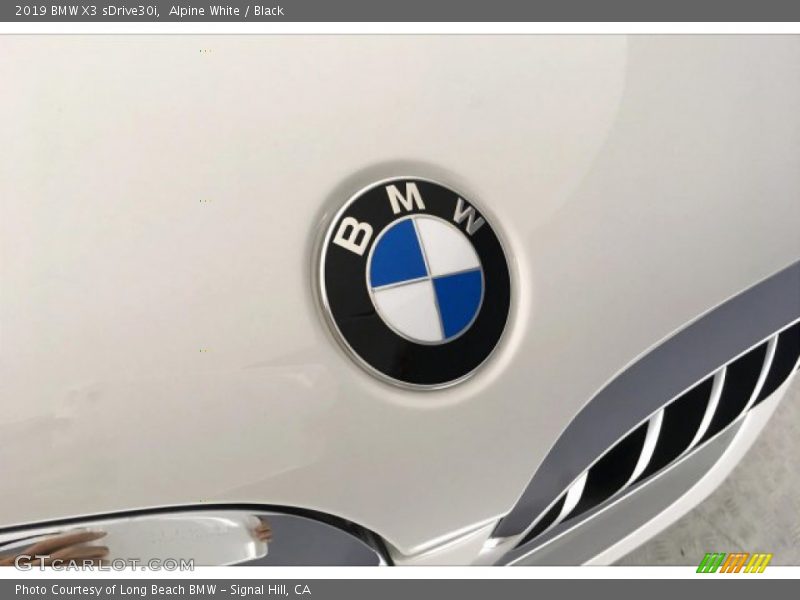 Alpine White / Black 2019 BMW X3 sDrive30i