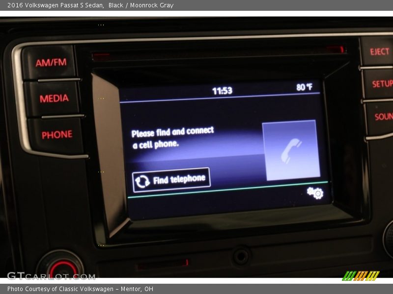 Black / Moonrock Gray 2016 Volkswagen Passat S Sedan