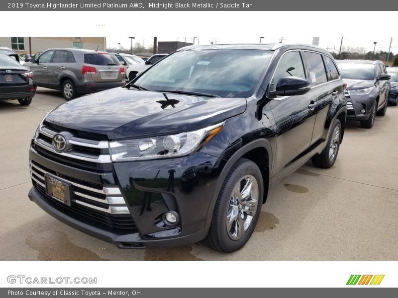 Midnight Black Metallic / Saddle Tan 2019 Toyota Highlander Limited Platinum AWD