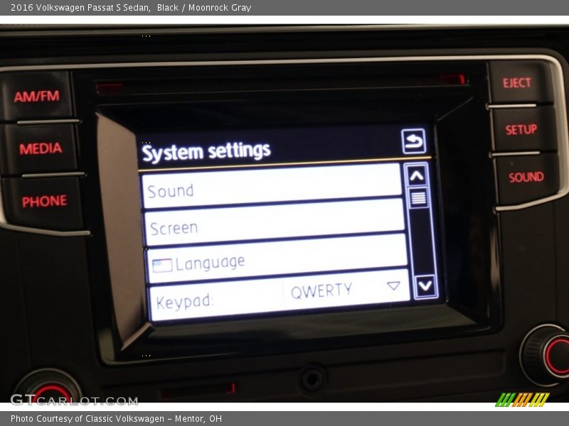 Black / Moonrock Gray 2016 Volkswagen Passat S Sedan
