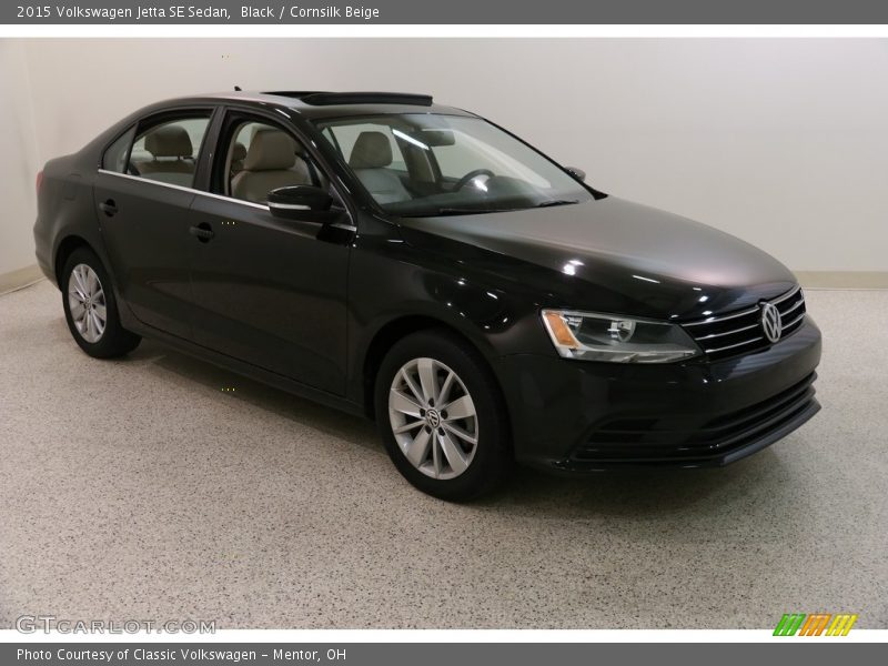 Black / Cornsilk Beige 2015 Volkswagen Jetta SE Sedan
