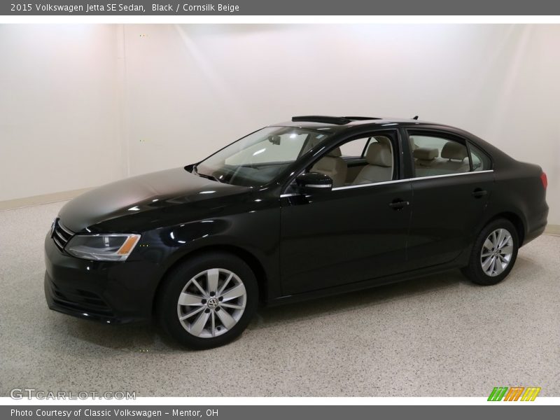 Black / Cornsilk Beige 2015 Volkswagen Jetta SE Sedan